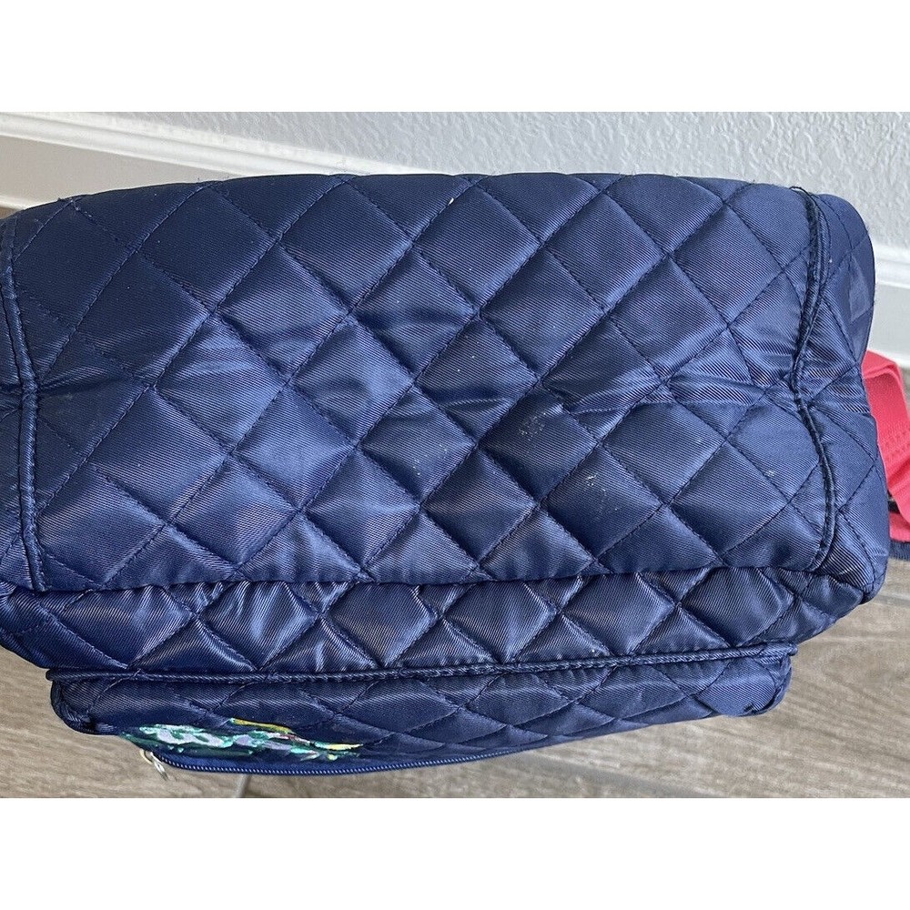 Disney Parks exclusive blue quilted embroidered Minnie Mickey backpack EUC HTF - Picture 9 of 9